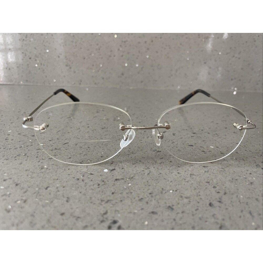 Eyebuydirect Market 53-17-136 C2 Silver Metal Eyeglasses FRAMES ONLY
